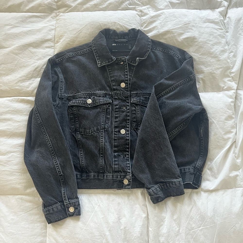 ASOS Women's Black Oversized Denim Jacket